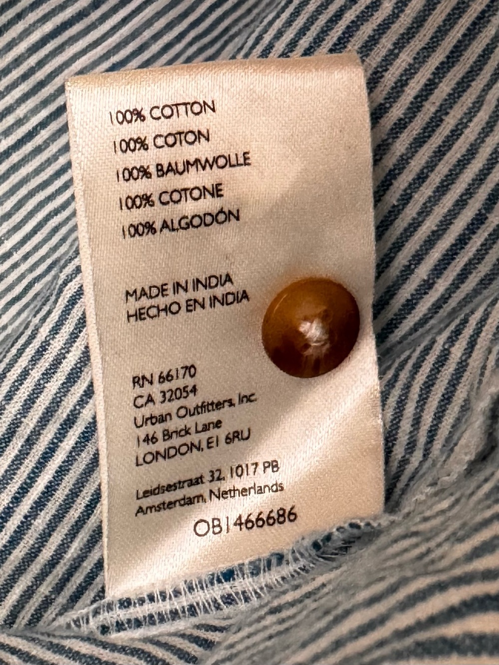 Pilcro Blue and White Striped Peasant Button-Front Shirt - Picture 9 of 10